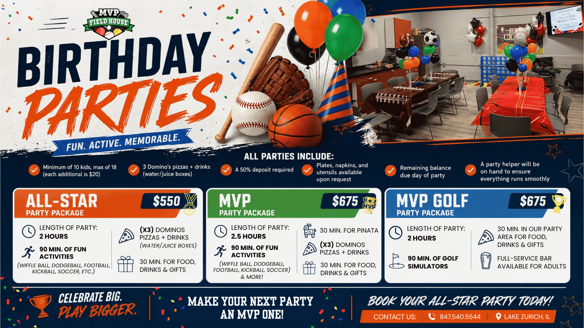 Sport Birthday Party Packages